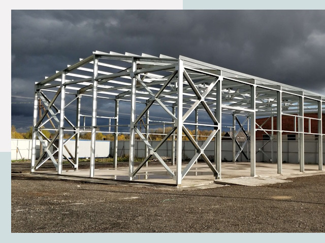 Двускатные ангары в Каменка от 607 руб. за квадрат