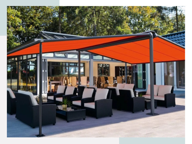 Навесы для кафе и ресторанов в каменке