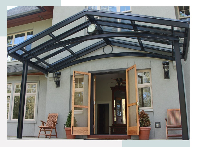 Козырьки металлические в каменке