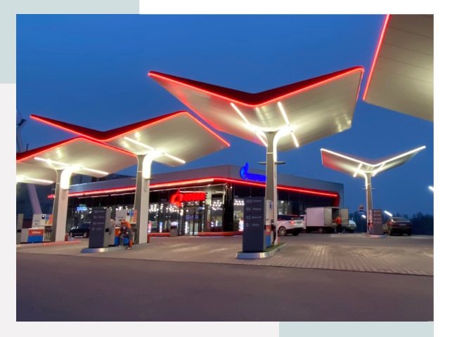 Навесы для АЗС в каменке