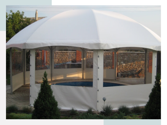 Тентовые павильоны в каменке