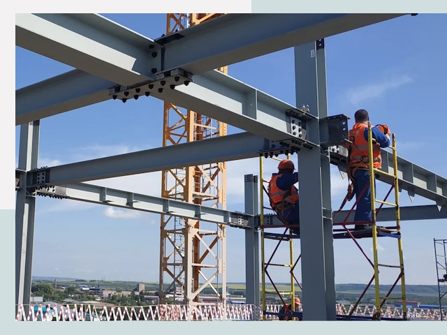 Монтаж металлоконструкций в каменке