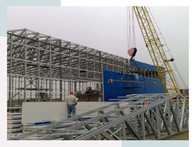 Монтаж ангаров в каменке